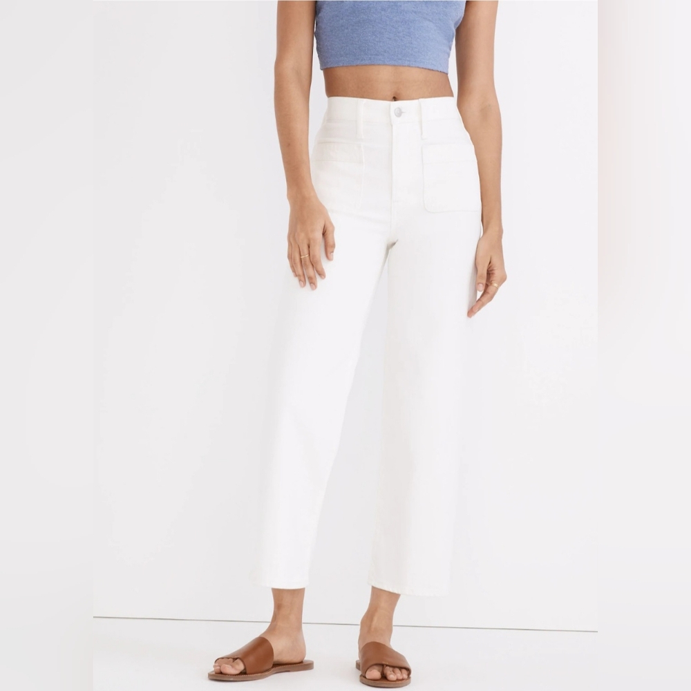 Madewell The Perfect Vintage Wide-Leg Crop Jean in Very Light Cream Size 29T